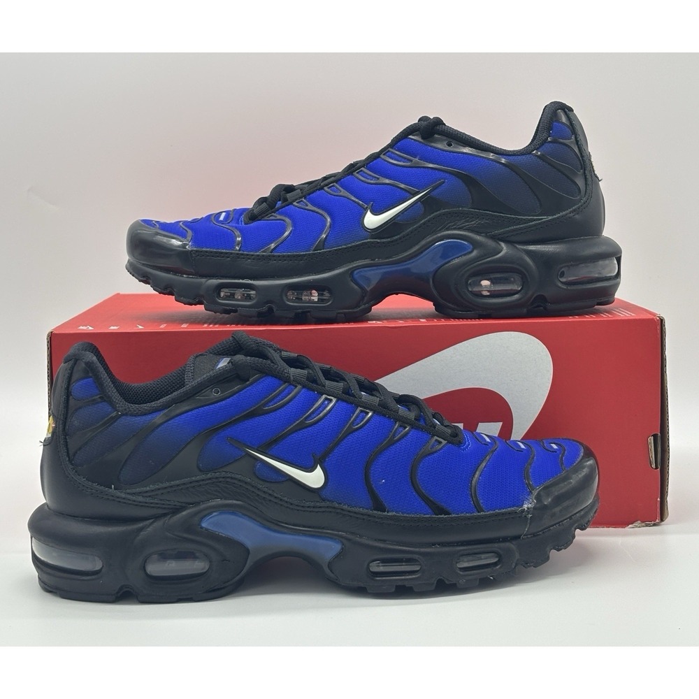 Nike Air‎ Max Plus Premium Black Racer Blue Size 9 FQ7331 001